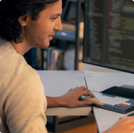 Man working on a computer